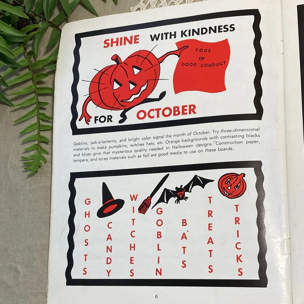 Vintage 1968 Classroom Bulletin Board Design Book With Color Graphics